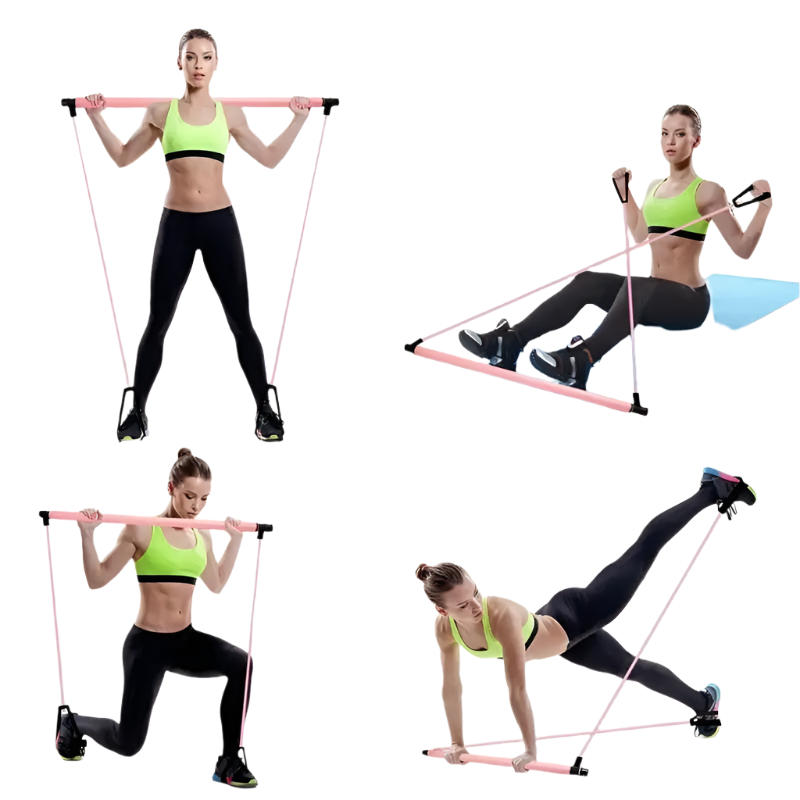 Durable Portable Pilates Bar with Resistance Band
